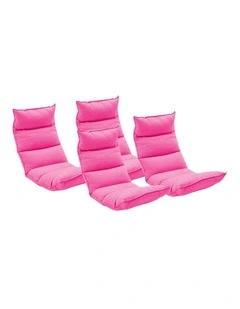 SOGA 4X Pink Foldable Tatami Floor Recliner Sofa