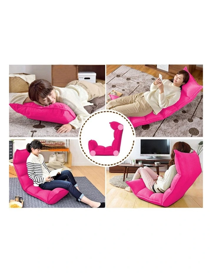 SOGA 4X Pink Foldable Tatami Floor Recliner Sofa image 7