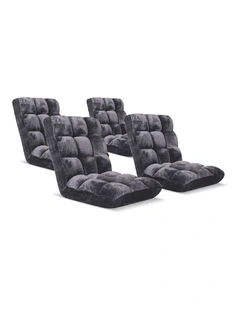 SOGA 4X Floor Recliner Folding Lounge Sofa Futon Couch Folding Chair Cushion Grey