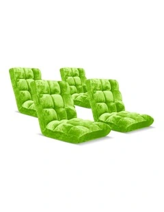 SOGA 4X Floor Recliner Folding Lounge Sofa Futon Couch Folding Chair Cushion Green