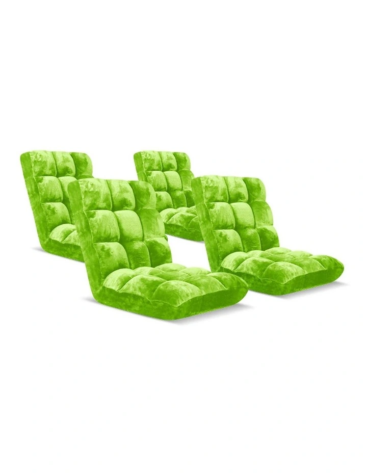 SOGA 4X Floor Recliner Folding Lounge Sofa Futon Couch Folding Chair Cushion Green image 1