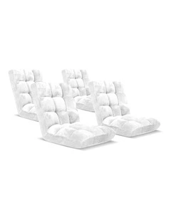 SOGA 4X Floor Recliner Folding Lounge Sofa Futon Couch Folding Chair Cushion White