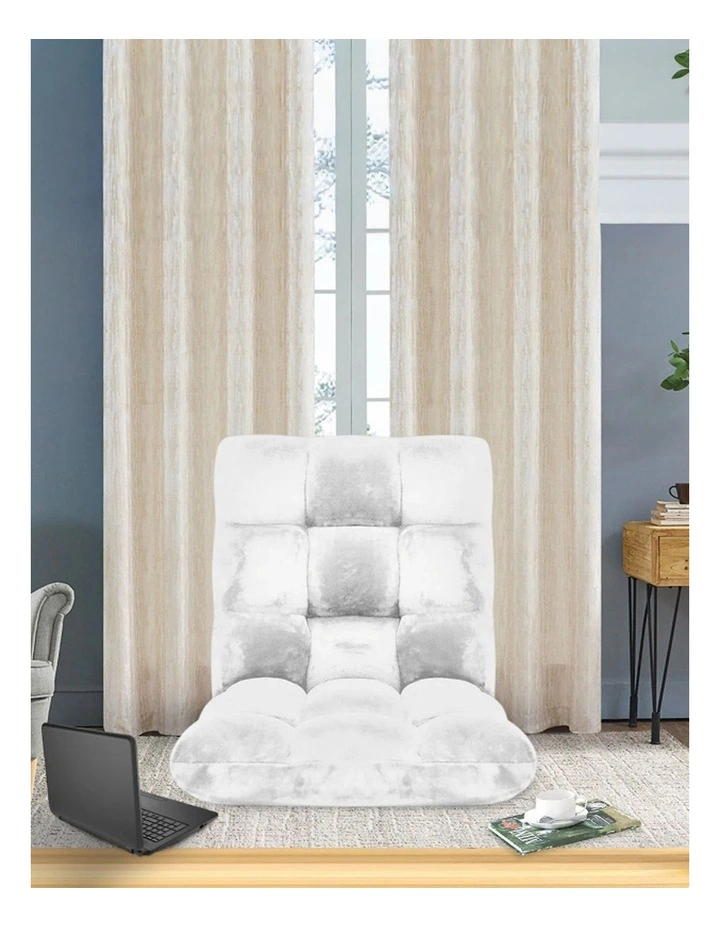 SOGA 4X Floor Recliner Folding Lounge Sofa Futon Couch Folding Chair Cushion White image 5