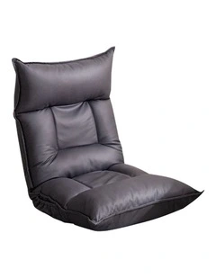 SOGA Grey Lounge Recliner Lazy Sofa Bed Tatami Cushion Collapsible Backrest Seat Home Office Decor