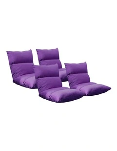 SOGA 4X Purple Foldable Floor Recliner Chair