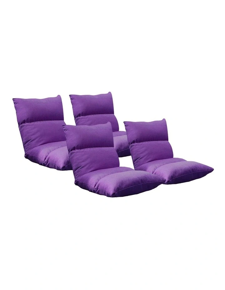 SOGA 4X Purple Foldable Floor Recliner Chair image 1