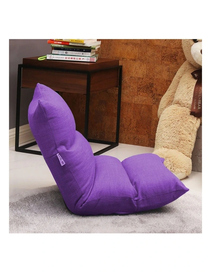 SOGA 4X Purple Foldable Floor Recliner Chair image 4