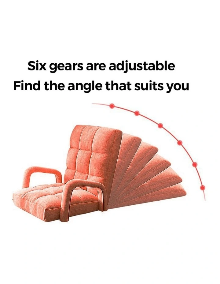SOGA 4X Foldable Lounge Cushion Adjustable Floor Lazy Recliner Chair with Armrest Orange image 2