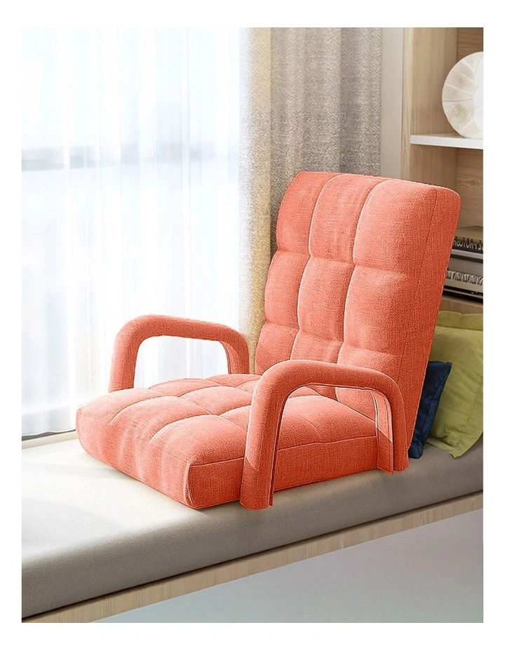 SOGA 4X Foldable Lounge Cushion Adjustable Floor Lazy Recliner Chair with Armrest Orange image 6