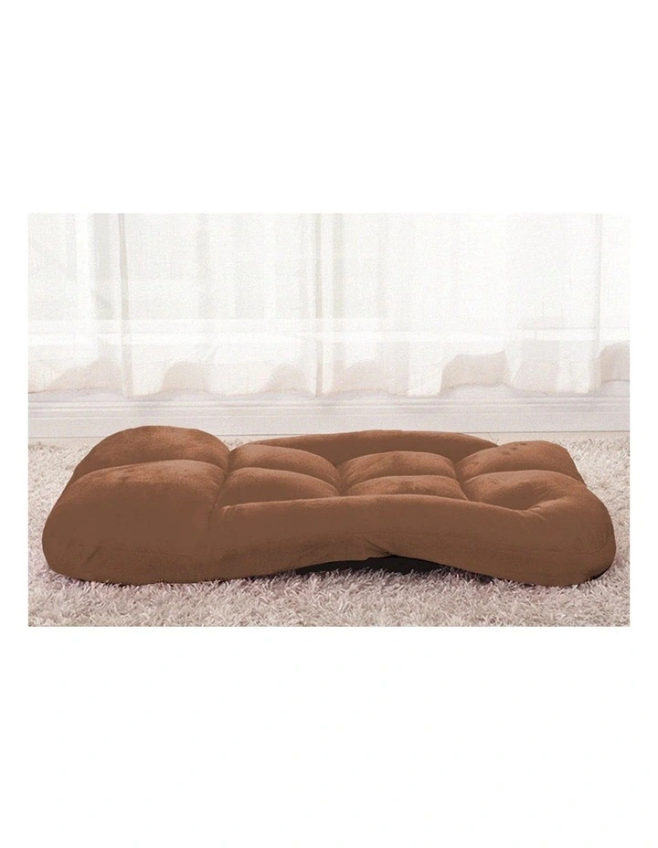 SOGA 2X Coffee Foldable Floor Recliner Chair with Armrests image 7