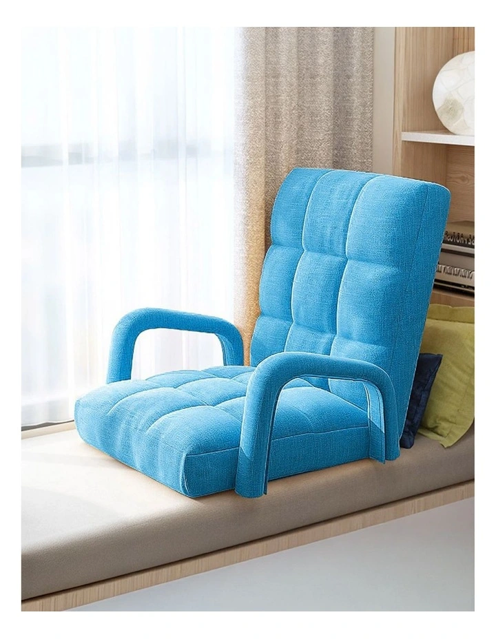 SOGA 2X Foldable Lounge Cushion Adjustable Floor Lazy Recliner Chair with Armrest Blue image 6