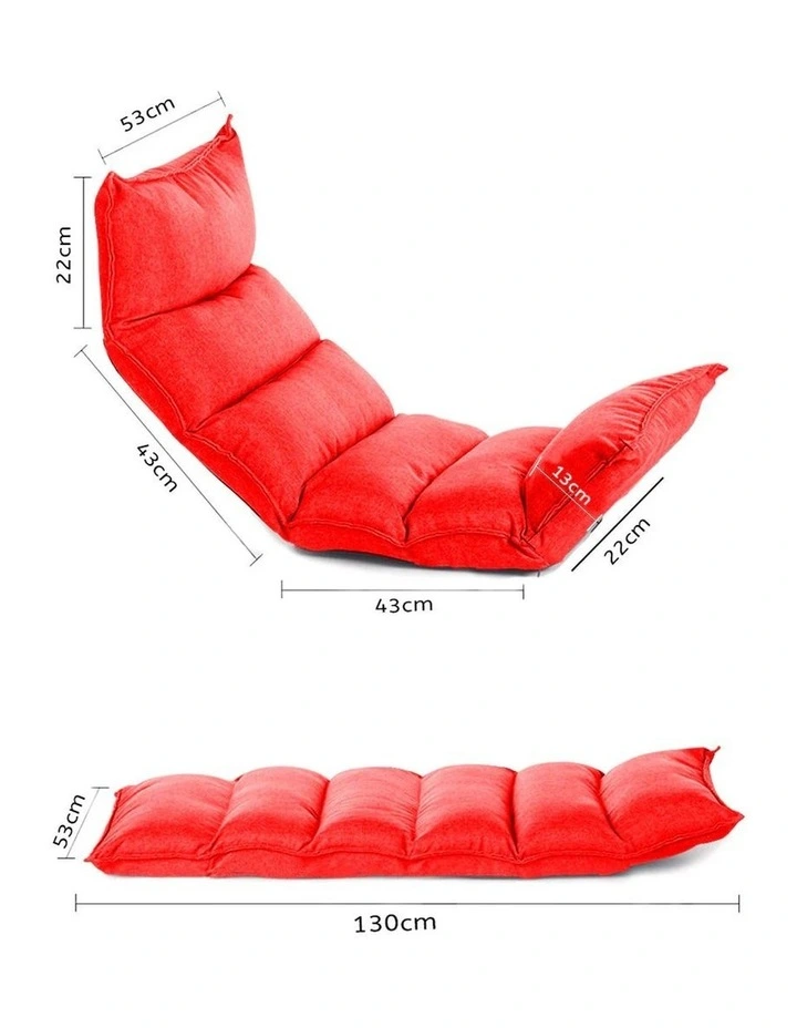 SOGA 2X Red Foldable Tatami Floor Recliner Sofa image 2