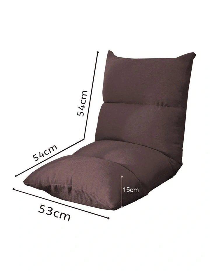 SOGA 2X Coffee Foldable Floor Recliner Chair image 2