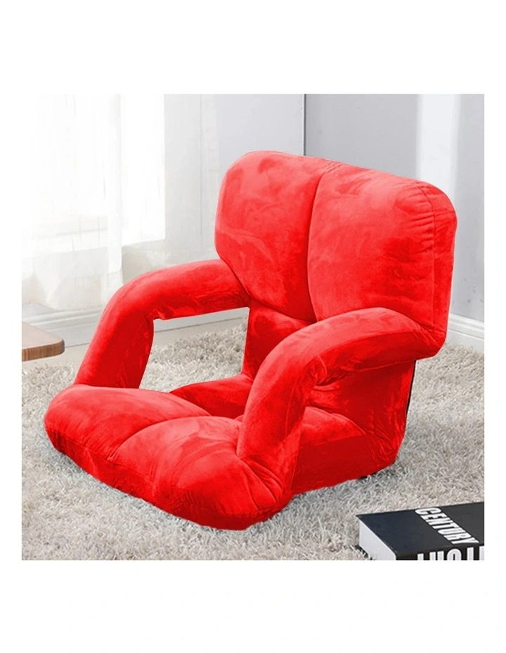 SOGA Red Foldable Floor Recliner Chair with Armrests image 3