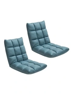 SOGA 2X Green Lounge Floor Recliner Adjustable Gaming Sofa Bed Foldable Indoor Outdoor Backrest