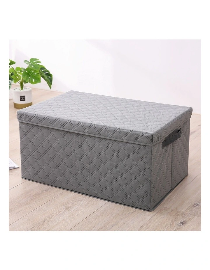 SOGA Fabric Storage Box Large Grey image 2
