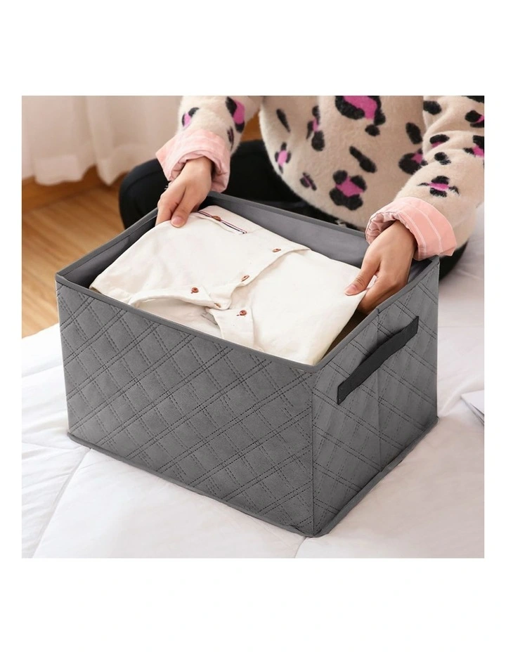SOGA Fabric Storage Box Large Grey image 5