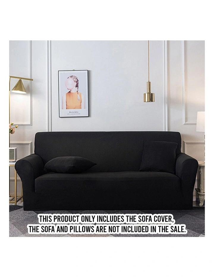 SOGA 4-Seater Black Sofa Cover Couch Protector image 2