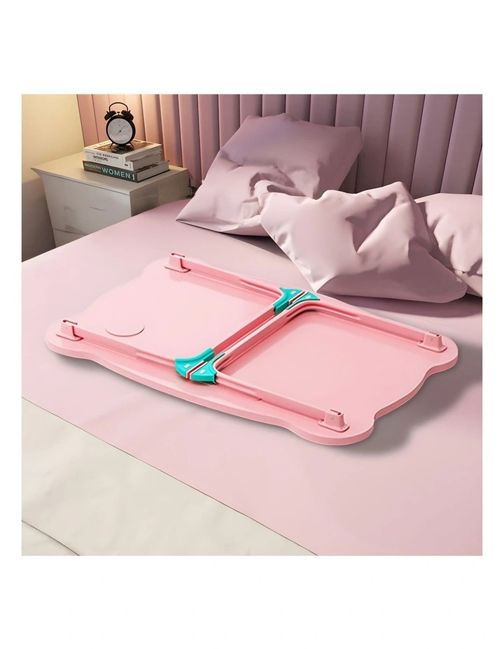 SOGA 2 Pack Foldable Portable Bed Tables Pink image 5