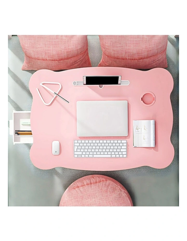SOGA 2 Pack Foldable Portable Bed Tables Pink image 7