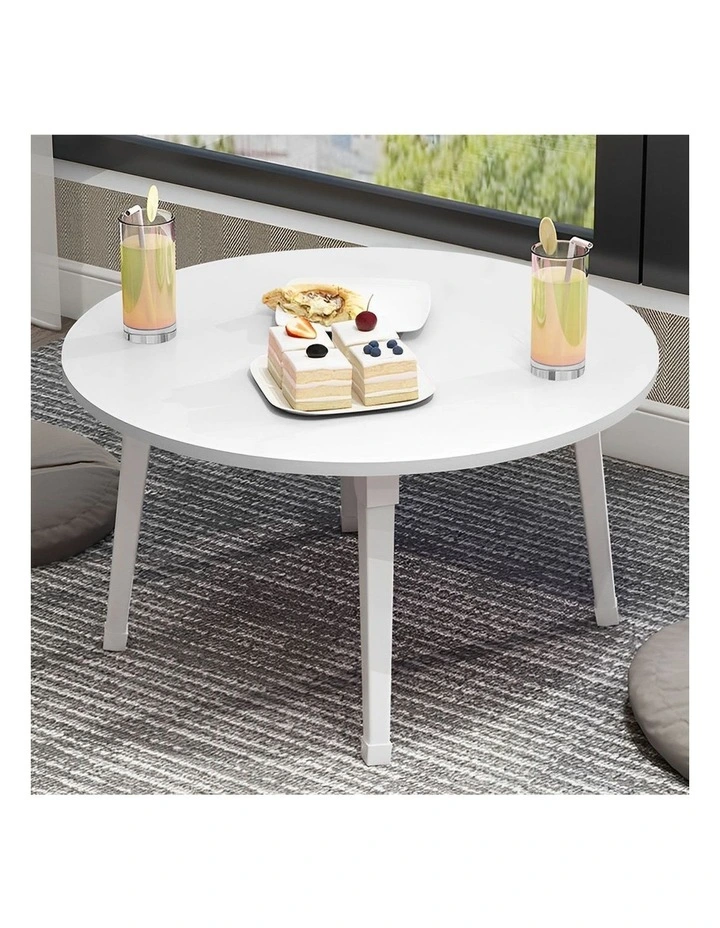 SOGA 2 Pack Small Portable Floor Tables White image 2