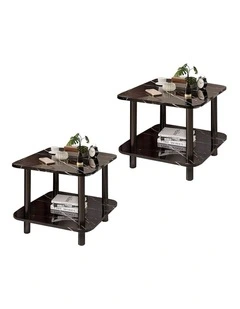 SOGA Ceramic Side Table 2 Pack 70cm Black