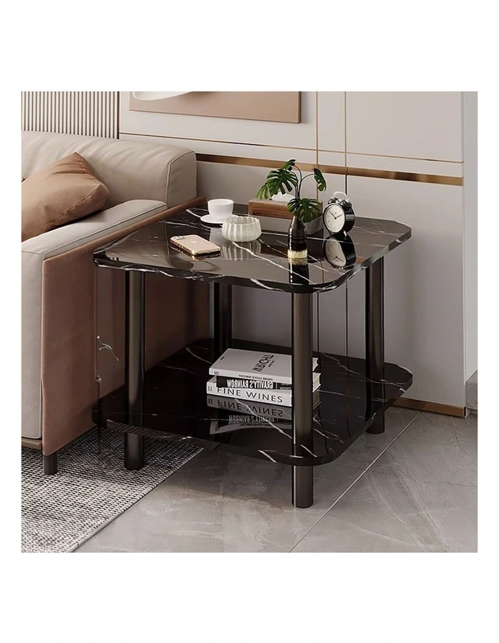SOGA Ceramic Side Table 2 Pack 70cm Black image 2