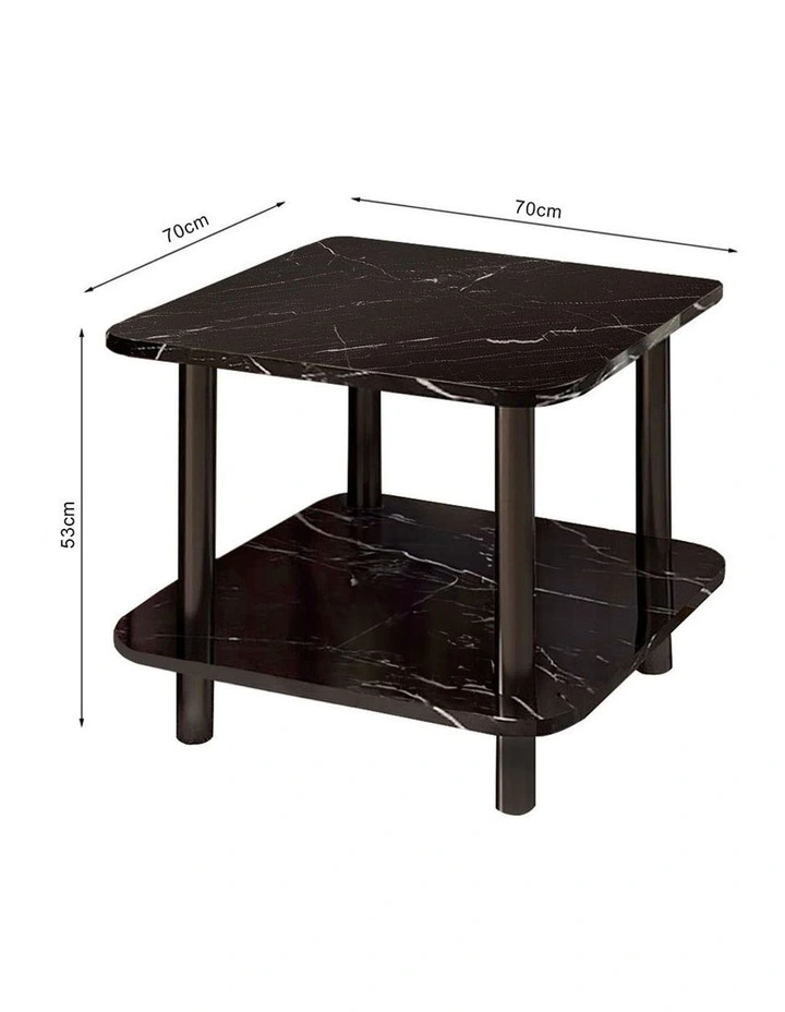 SOGA Ceramic Side Table 2 Pack 70cm Black image 5
