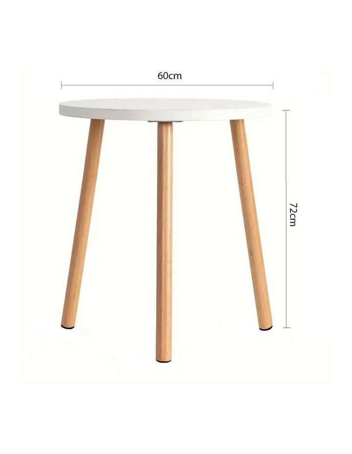SOGA Side Tables 2 Pack 60cm White 72cm High image 7