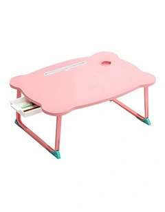 SOGA Adjustable Foldable Laptop Bed Table Pink