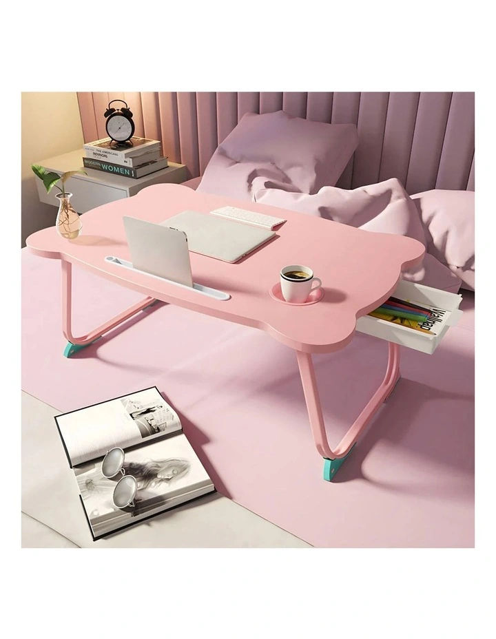 SOGA Adjustable Foldable Laptop Bed Table Pink image 2