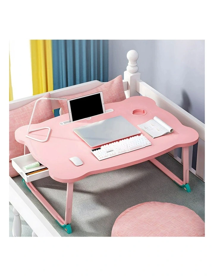 SOGA Adjustable Foldable Laptop Bed Table Pink image 3