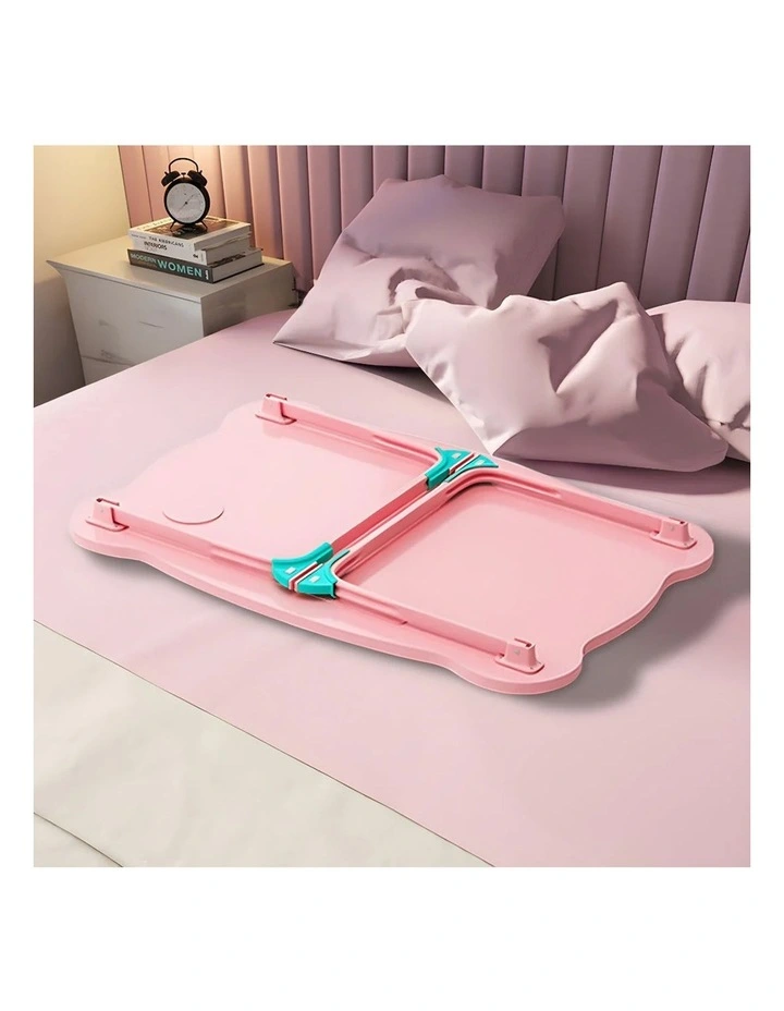 SOGA Adjustable Foldable Laptop Bed Table Pink image 4
