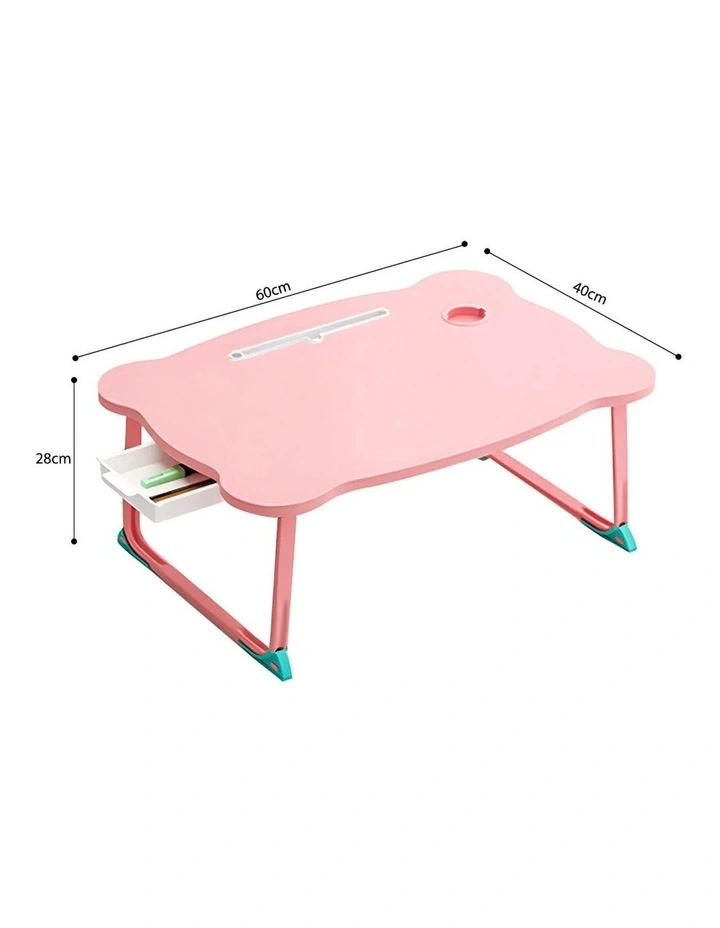 SOGA Adjustable Foldable Laptop Bed Table Pink image 6