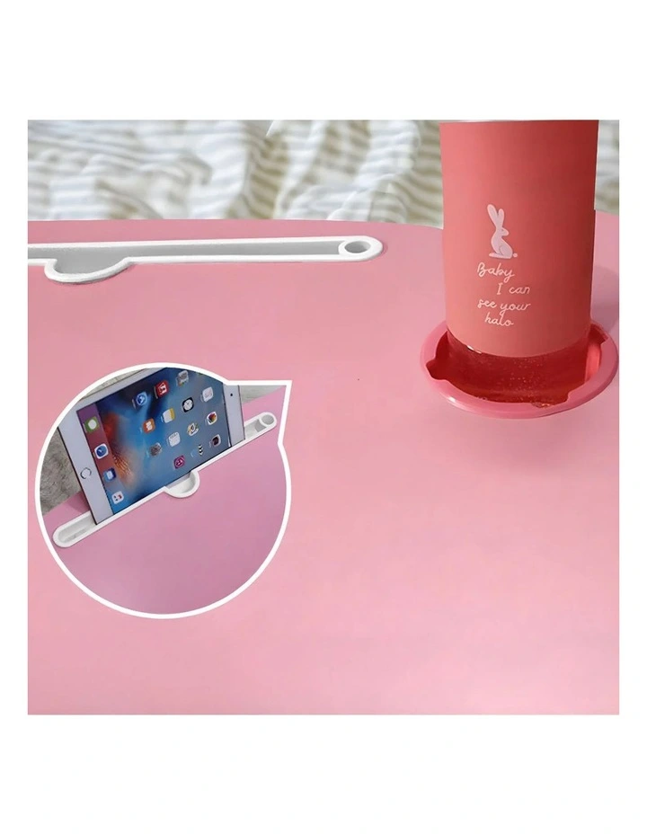 SOGA Adjustable Foldable Laptop Bed Table Pink image 7