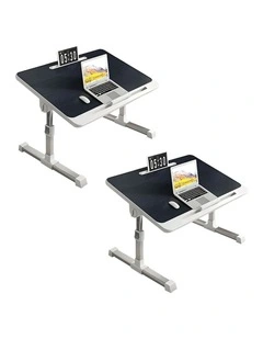 SOGA 2 Pack Foldable Laptop Bed Tables Black 60 x 40cm