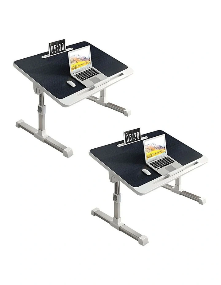 SOGA 2 Pack Foldable Laptop Bed Tables Black 60 x 40cm image 1