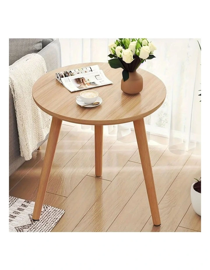 SOGA Side Tables 2 Pack 60cm Walnut 72cm High image 3