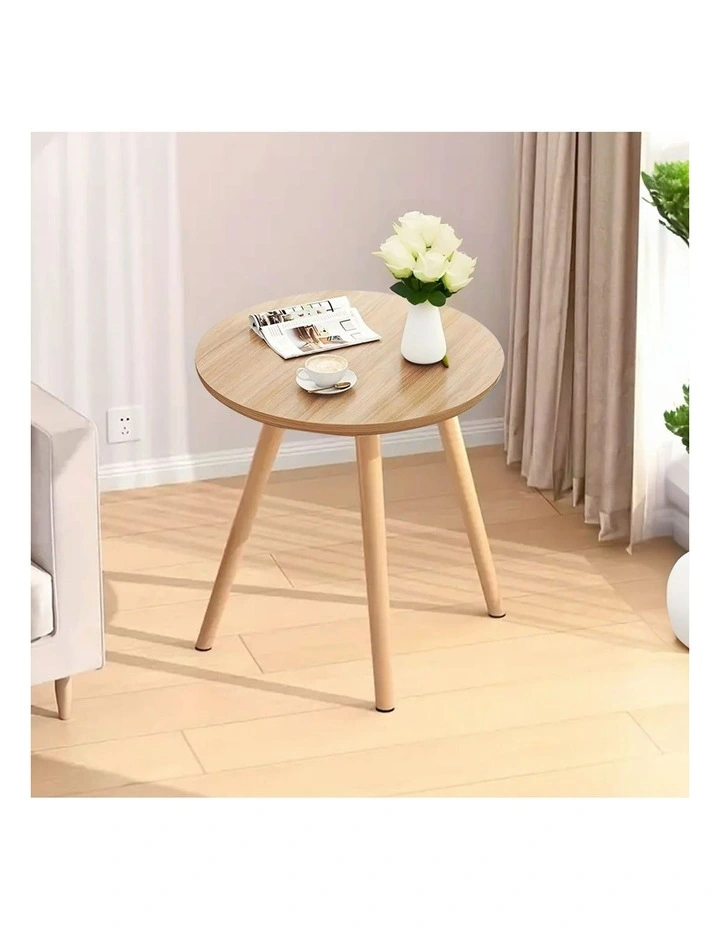 SOGA Side Tables 2 Pack 60cm Walnut 72cm High image 4