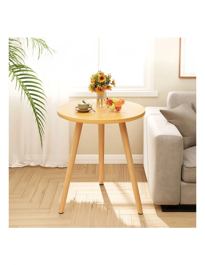 SOGA Side Tables 2 Pack 60cm Walnut 72cm High image 5