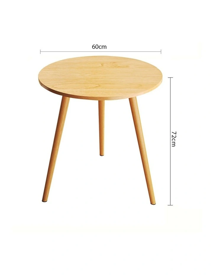SOGA Side Tables 2 Pack 60cm Walnut 72cm High image 7