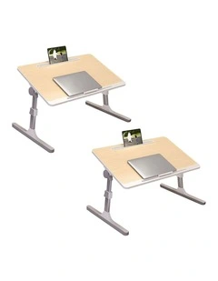 SOGA 2 Pack Foldable Laptop Bed Tables Wood 60 x 40cm
