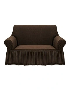 SOGA 2-Seater Coffee Sofa Cover with Ruffled Skirt Couch Protector