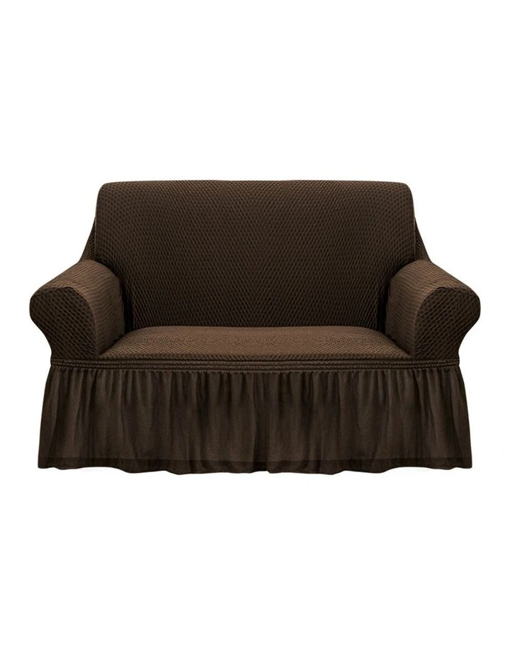 SOGA 2-Seater Coffee Sofa Cover with Ruffled Skirt Couch Protector image 1