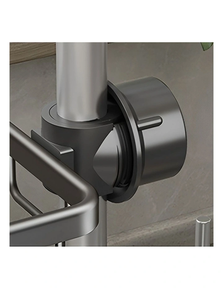 SOGA Sink Caddies 2 Pack 38cm Dark Grey Aluminium with Towel Rails image 6