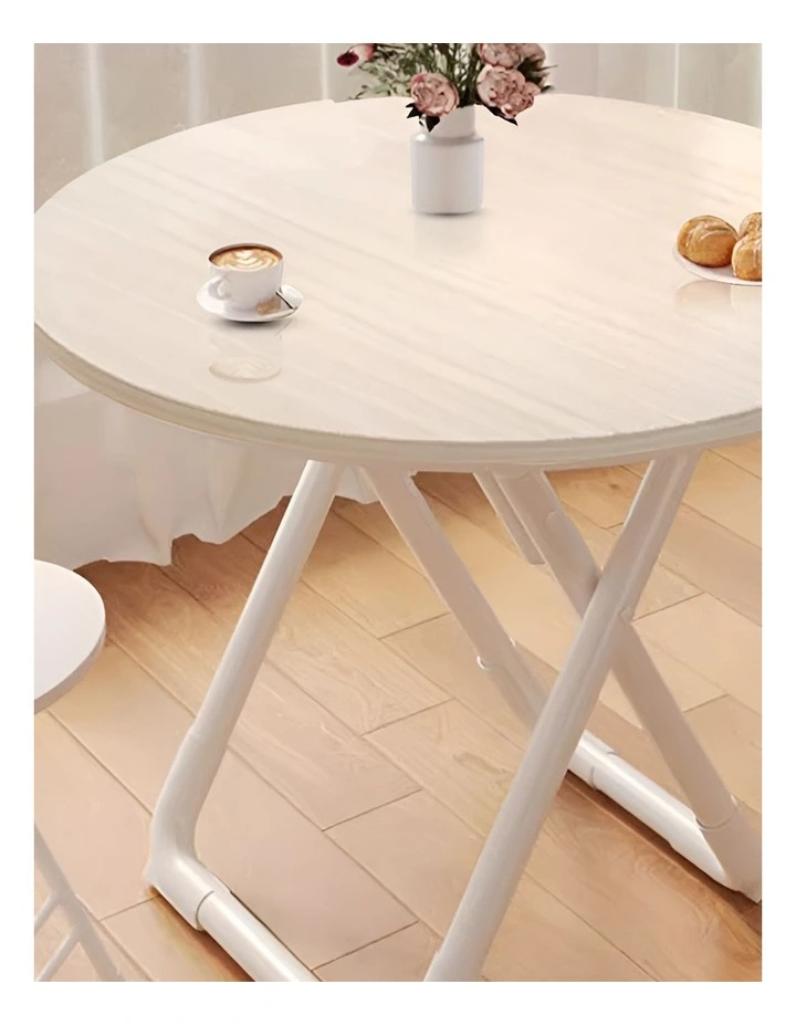 SOGA Round Dining Table 2 Pack 80cm Light Wood image 3