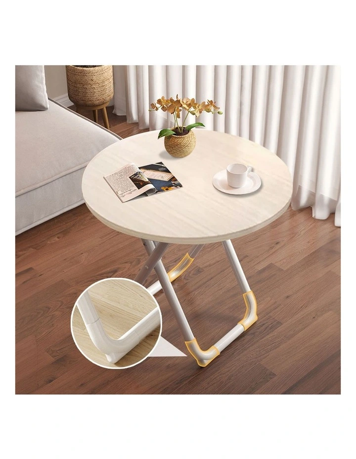 SOGA Round Dining Table 2 Pack 80cm Light Wood image 5