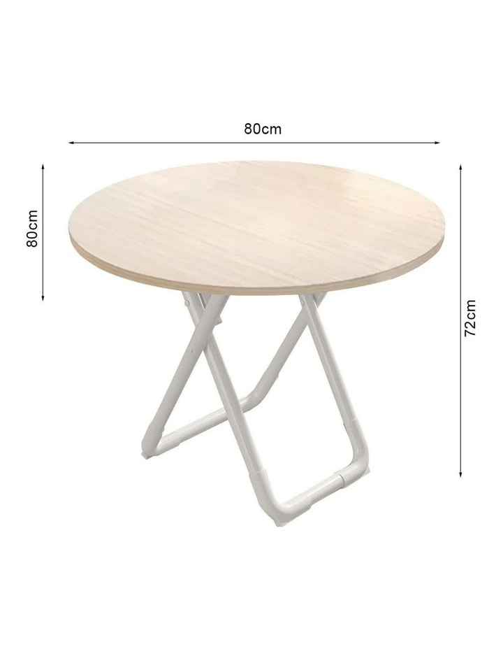 SOGA Round Dining Table 2 Pack 80cm Light Wood image 6