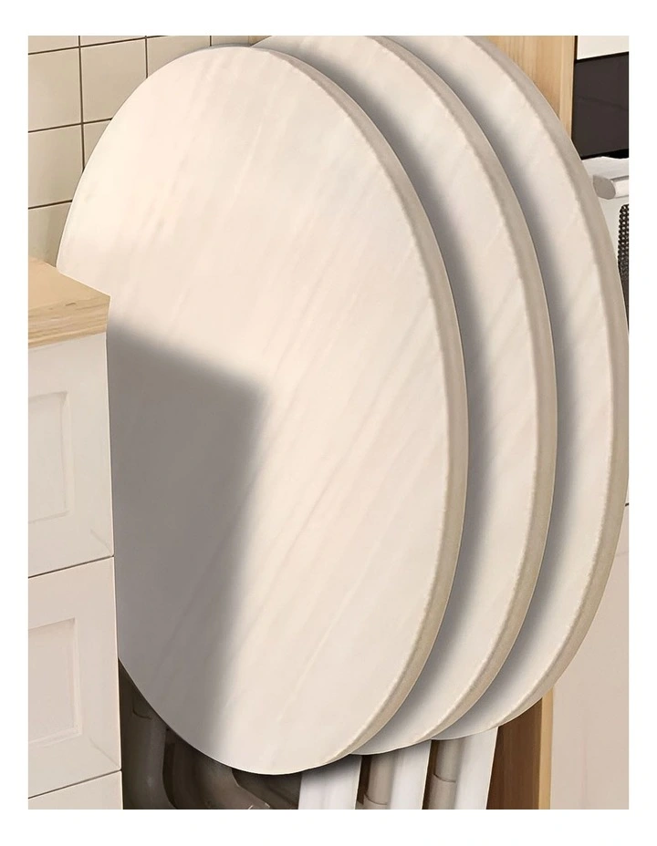 SOGA Round Dining Table 2 Pack 80cm Light Wood image 7