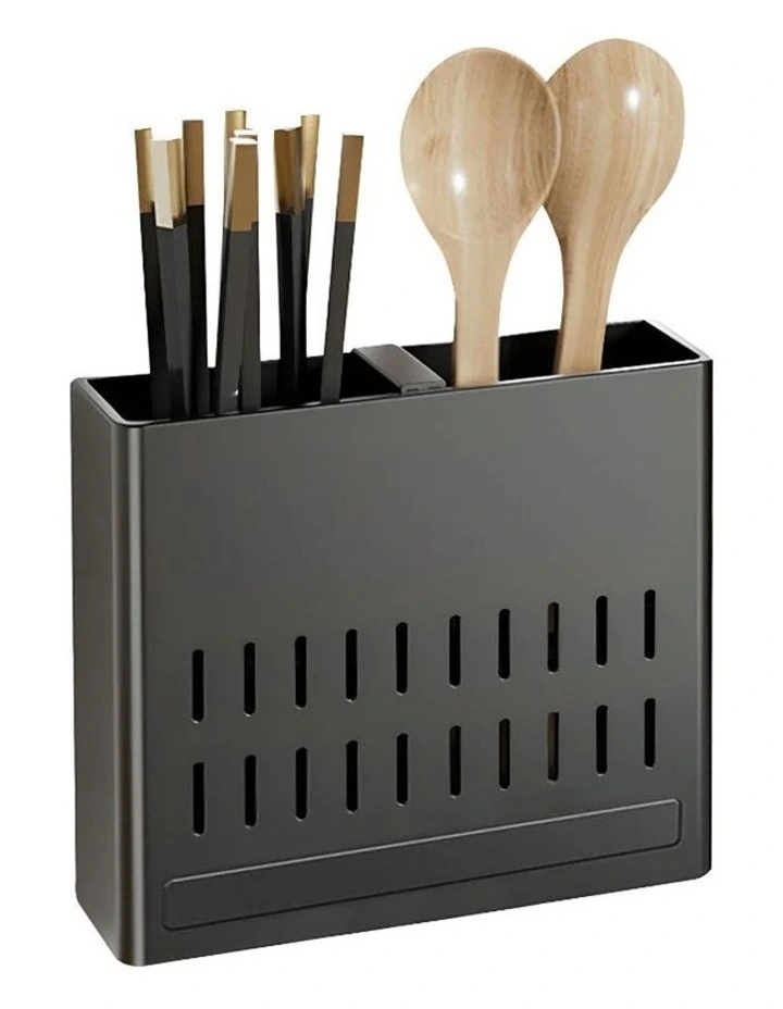 SOGA 30cm Black Wall-Mounted Kitchen Spice Rack Storage Shelf for Condiments image 1